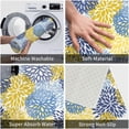 thumbnail image 6 of Blue Yellow and Navy Chrysanthemum Flowers Bath Mat Non-Slip Soft Microfiber Bathroom Rugs Washable Bathmat, Carpet Rug Entryway Daisy Floral Decor for Tub Shower Room Floor, 31.5x20 Mat, 6 of 6