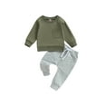 thumbnail image 2 of Newborn Baby Boys Girls Clothes Set 6M 12M 18M 24M 3Y Winter Children Outfits Long Sleeve Sweatshirt Elastic Waist Sweatpants Infant Suit, 2 of 10