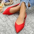 thumbnail image 3 of FRSASU Women's Flats Ballet Shoes Soft Pointed Toe Soft Knit Flat Casual Slip On Dress Shoes for Walking Wedding Dating Red, 3 of 7