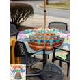 thumbnail image 6 of Square Outdoor Tablecloth with Umbrella Hole Happy Birthday Outside Table Cloth Waterproof Patio Table Cover Colorful Balloon Ribbon Cake Zipper Tablecloths for Picnic Party Camping 60x60 Inch, 6 of 8