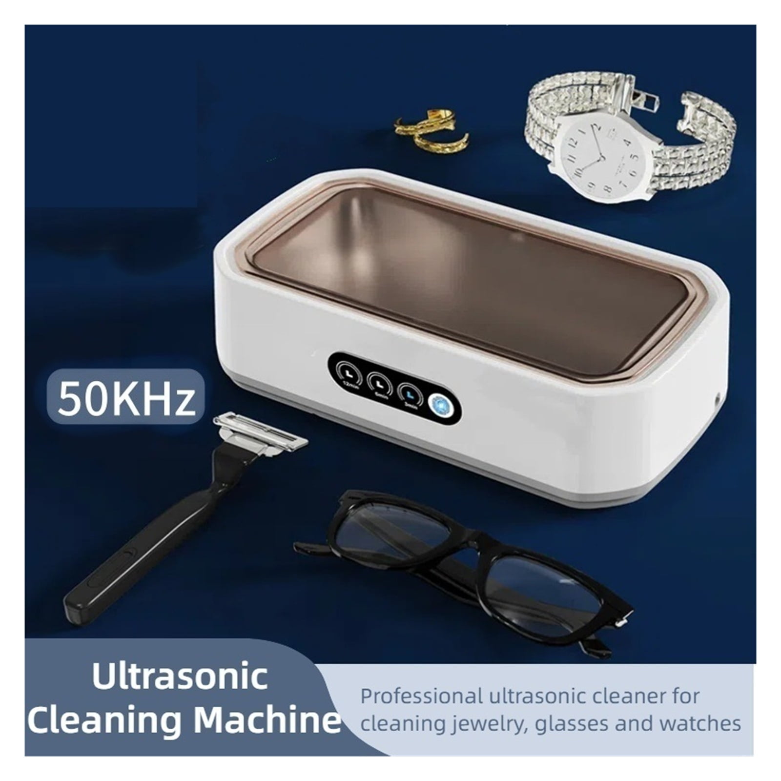 Ultrasonic Cleaning Machine Glasses Cleaning Machine 650ML Large Capacity Jewelry Cleaner Black ,Convenient to Use
