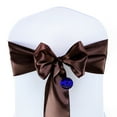 thumbnail image 2 of MDS Pack of 25 Satin Chair Sashes Bow Sash for Wedding and Events Decor -Coffee, 2 of 8