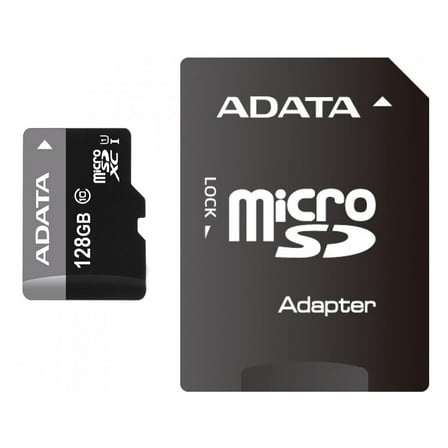 ADATA 128 GB Micro SDXC Class 10 Memory Card with SD Adapter - AUSDX128GUICL10-RA1