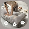 thumbnail image 3 of Lovote Headboard Wedge Pillow King Size, Delicate Embroidery Triangular Reading Pillow - Ergonomic, Removable Cover w/ Side Pocket Backrest Bolster Pillows, Gray, 3 of 6