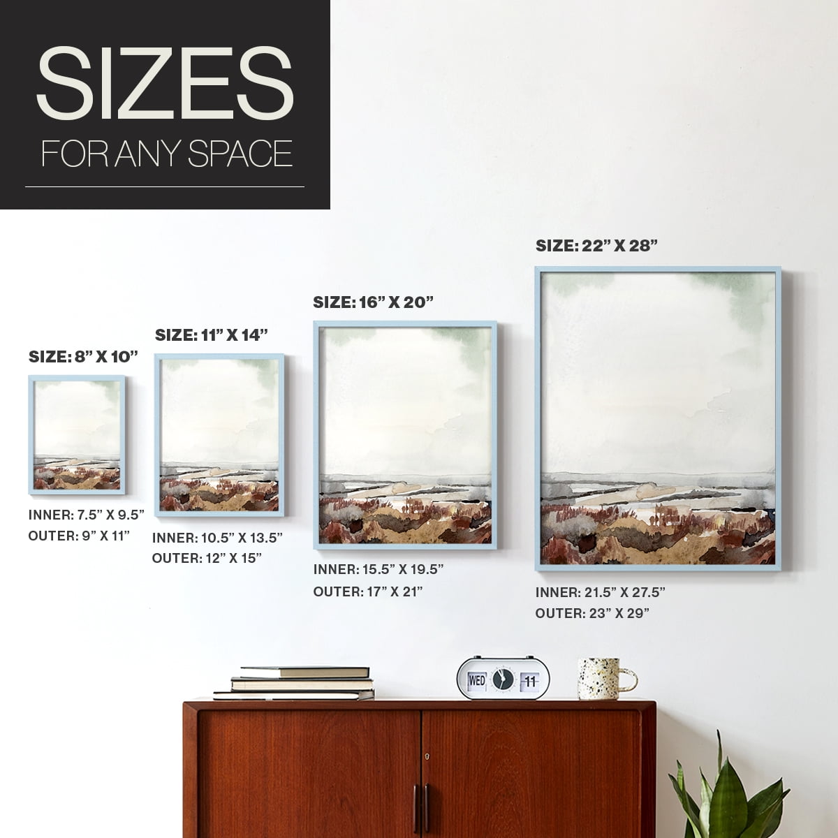 Coastal Inlet Study I Framed Print in Blue Solid Wood Framed Print No Nail Hanging