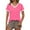 Hot Pink, variant on OSOLU Solid Color Women Casual V-Neck T-Shirt Short Sleeve Tshirts Tee Summer Fall Tops For Everyday Wear Basic Tee Versatile Tops Leisure Women Tops Dressy Casual