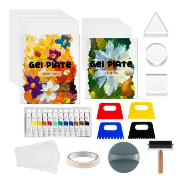 kokiya Complete Gel Printing Plate Kit Printmaking Set Monoprinting Art Supplies Crafts