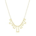 thumbnail image 4 of ELYA Women's Polished Open Geometric Gold Plated Steel Necklace, 4 of 5