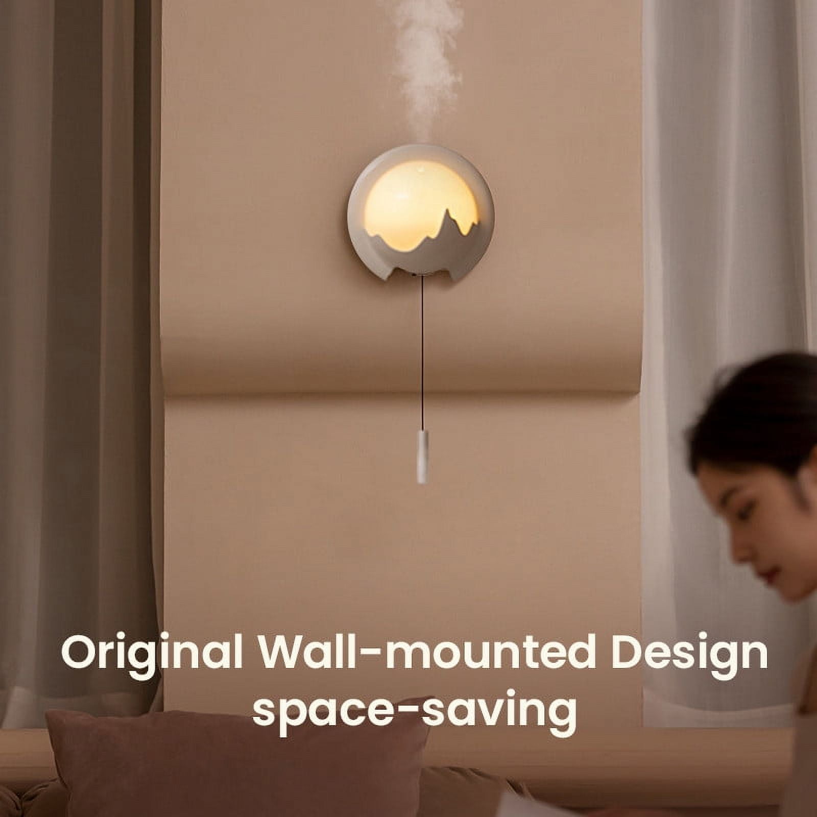 Christmas Savings Clearance! FELTREE Wall Mounted Night Light Humidification 3 Lighting Modes Silent Mist Humidifier with Remote Control Room Adjustable Mist Mode Suitable for Home, Office