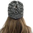 thumbnail image 3 of HAWEE Womens Ponytail Beanie Hat with Button for Mask, Criss Cross Winter High Messy Bun Beanie Hat with Ponytail Hole, 3 of 3