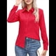 thumbnail image 3 of Camisas de Botones Súper Suaves y Antiarrugas para Mujer, de Larga, Lisas, A Rayas, para Vestir Formalmente en el Trabajo. Rojo XXXL, 3 of 10