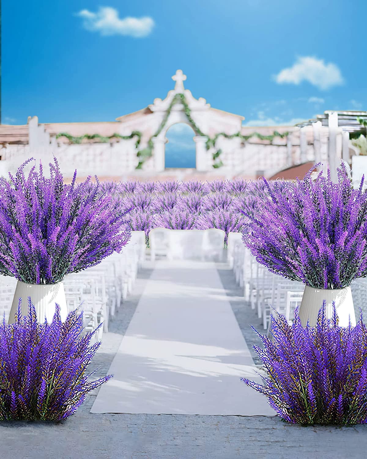 10 Bundles Artificial Lavender Flowers Artificial Flowers and Plants UV Resistant Plastic Outdoor Indoor Purple Fake for Home Decor Spring Garden Farmhouse Porch Pot Window Box Wedding Home