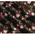 thumbnail image 3 of Soimoi Brown Cotton Poplin Fabric Ranunculus & Penoy Floral Print Fabric Prints By the Yard 42 Inch Wide, 3 of 7