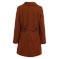 thumbnail image 5 of WCMZJ Women's Plus Size Long Winter Coats Notch Lapel Double Breasted Pea Trench Coats with Pockets Coffee L, 5 of 5