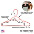 thumbnail image 2 of 30 Pk Youth Petite Plastic Hangers, Medium Size Hangers, Petite, Preteen, Junior, Children Clothes Sizes 8 to 12, 30 Pack (Peach Cheek), 2 of 7