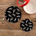 thumbnail image 2 of SKYSONIC Halloween Skeleton Hand Pot Holders Trivets, 2 Pcs Heat Resistant Trivets,Day of The Dead Cotton Thread Weave Mats for Hot Pads Pans Pot Bowl Teapot for Kitchen Decor, 2 of 7