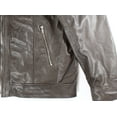 thumbnail image 3 of Tasso Elba Mens Leather Motorcycle Jacket, Brown, XX-Large, 3 of 4