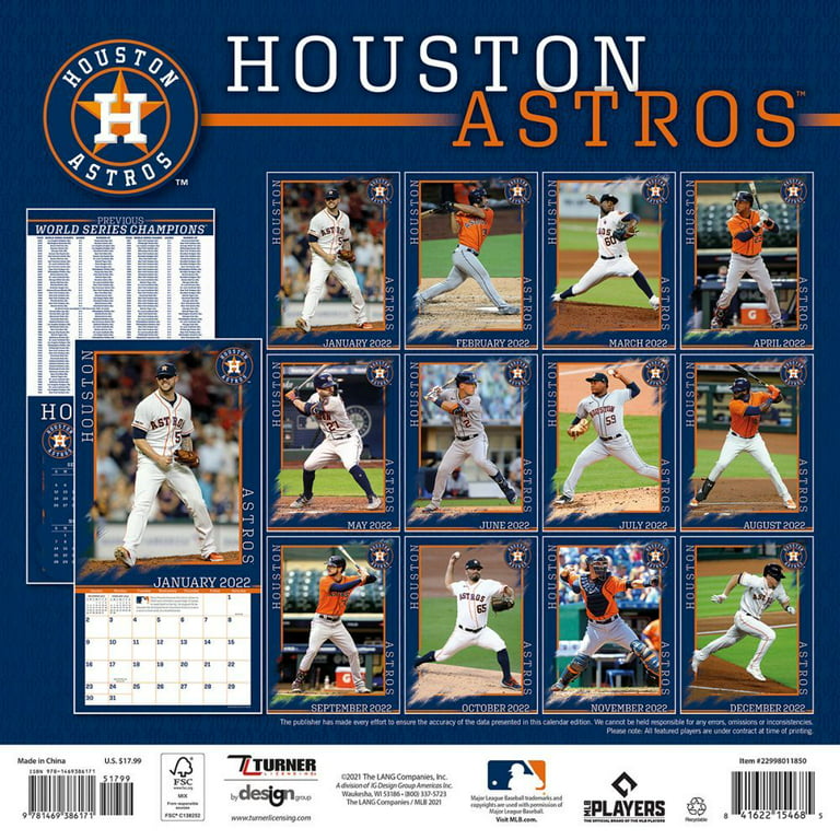 2023 12x12 Team Wall Calendar Houston Astros