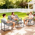 thumbnail image 2 of Outsunny 4 Piece Patio Furniture Set with Tempered Glass Table Light Grey, 2 of 10