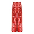 thumbnail image 4 of TTAO Pantalon à Sequins pour Filles, Pantalon de Danse Disco Scintillant, Pantalon Grand Rouge 6, 4 of 6