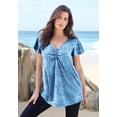 thumbnail image 5 of Roaman's Women's Plus Size Cotton Ultimate Flutter Sleeve Sweetheart Tee, 5 of 6