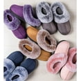 thumbnail image 3 of HomeTop Women's Classic Microsuede Memory Foam Slippers Durable Rubber Sole with Warm Faux Fur Collar, 3 of 7