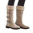 thumbnail image 3 of CHENge Boots for Women Knee High Casual Comfortable Breathables Cozy Thermal Lined Winter Boot for Womens Winter Snow Outdoor Footwear(Beige,7), 3 of 7