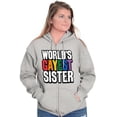 thumbnail image 5 of Worlds Gayest Sister Sibling Pride Zip Hoodie Sweatshirt Women Brisco Brands S, 5 of 6