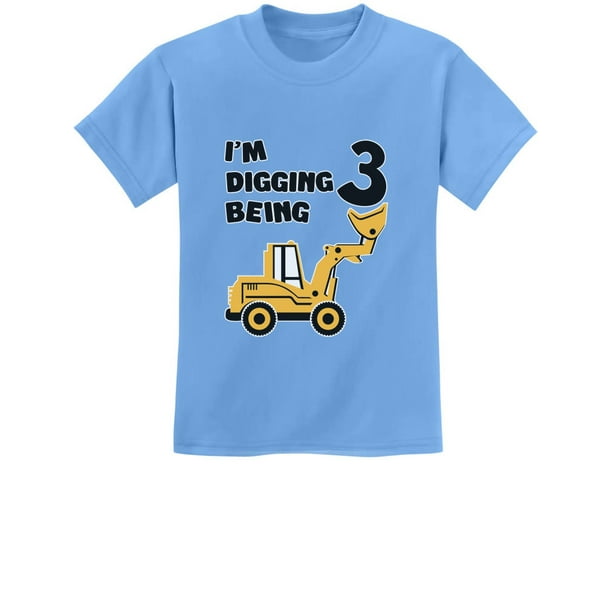 3rd Birthday Bulldozer Construction Party Toddler Youth Kids T Shirt Large California Blue Walmart Com Walmart Com