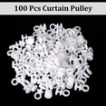 thumbnail image 4 of 100Pcs White Curtain Track Gliders - Effortless Curtain Rail Hooks, 4 of 5