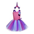 thumbnail image 4 of DPOIS Kids Girls Rainbow Cartoon Tutu Dress Princess Costume, 4 of 6
