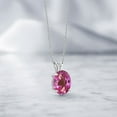 thumbnail image 4 of Gem Stone King 14K White Gold Pink Mystic Topaz Pendant Necklace for Women (4.50 Cttw, Gemstone Birthstone, Oval 11X9MM, With 18 inch Chain), 4 of 4