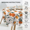 thumbnail image 4 of Orange Tablecloth Round 60 Inch Waterproof Polyester Washable Circle Fruit Table Cloth Table Cover for Kitchen Dining Room Indoor Outdoor Picnic Patio Party, 4 of 6