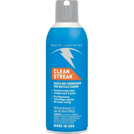 White Lightning Clean Streak Quick-Dry Bicycle Chain Degreaser, 14 fl oz