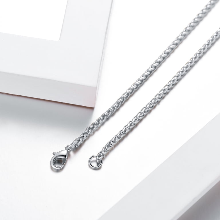 FOCALOOK Wheat Chain Necklace, 316L Stainless Steel photo 8