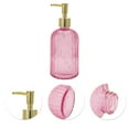 thumbnail image 5 of Unique Bargains 1 Pc Convenient Vertical Stripe Soap Dispenser 13.53oz Pink Gold Tone, 5 of 6