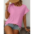 thumbnail image 3 of Eyelet Tops for Women Summer 2025 Scoop Neck Cute Ruffled Short Sleeve T-Shirts Elegant Sweet Lady Tunic Blouses Shermie, 3 of 6