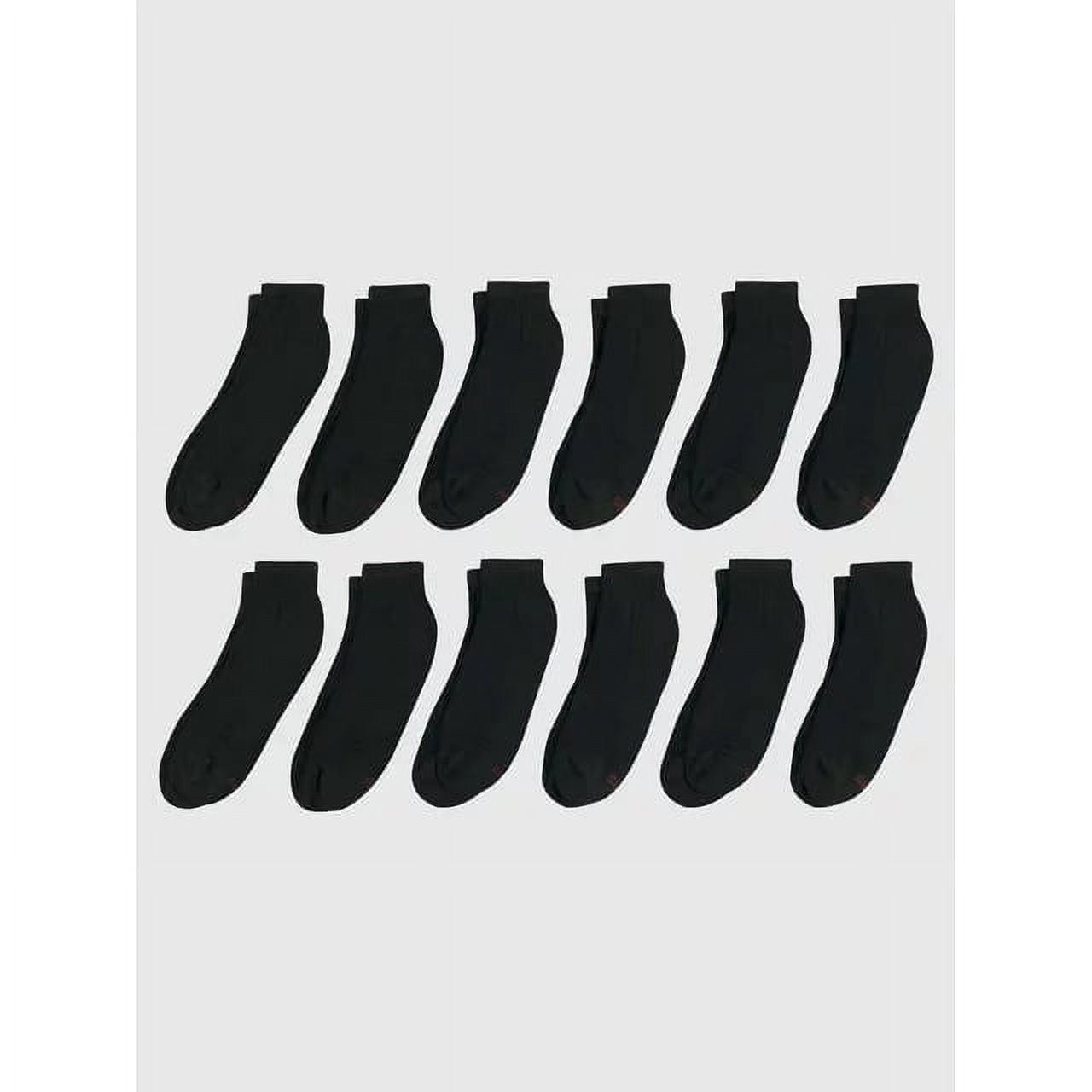 18 Pairs Hanes Men's BIG & TALL Cushion Ankle socks "SLIGHTLY-IMPERFECT" (BLACK ; 18 Pairs)