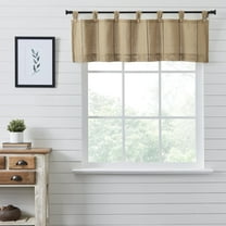 VHC Brands Stitched Burlap Curtain Valance, Natural, 16x60