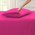 thumbnail image 2 of Split Top King Adjustable Flex Top King Size 100% Egyptian Cotton, Solid Hot Pink, 800 Thread Count, 15 inch Deep Pocket, 34" Split Top Sheets Bed 4 Piece Sheet Set, 2 of 6