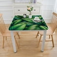 thumbnail image 3 of COMIO Tropical Leaf Body Green Palm Leaves Summer Exotic Jungle Floral Washable Tablecloth for Home Kitchen Outdoor Decoration White, 3 of 7