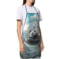 thumbnail image 4 of Pofeuu Panda In Futuristic City Print Aprons with Pockets, Cute Aprons for Kitchen, Cooking, Server, Barber, Chef Apron, 4 of 7