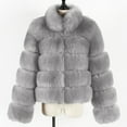 thumbnail image 5 of Odeerbi Faux Furry Coat for Women 2025 Warm Jacket Winter Solid V-neck Outerwear Hot Pink, 5 of 5