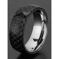 thumbnail image 2 of Crucible Jewelry Men's Glossy Carbon Fiber Overlay Domed Steel Ring (8mm), 2 of 4