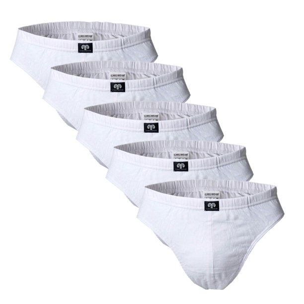 CECEBA Calzoncillos para hombre, paquete de 5 - básicos, algodón, M-3XL, lisos Blanco M (Medium)