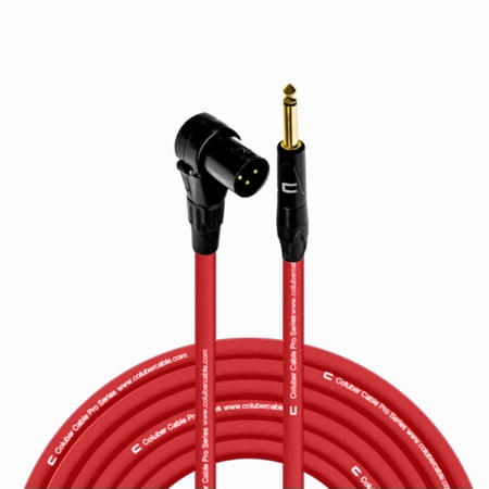 Columber Cable Right Angle XLR Male to 1/4" TS Male Pro Microphone Connector