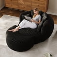 thumbnail image 2 of Wiilayok 50.5'' Oversized Chaise Lounge Chair Indoor,Thickened Backrest Sleeper Sofa Couch with Soft Pillows for Living Room, Black, 2 of 9