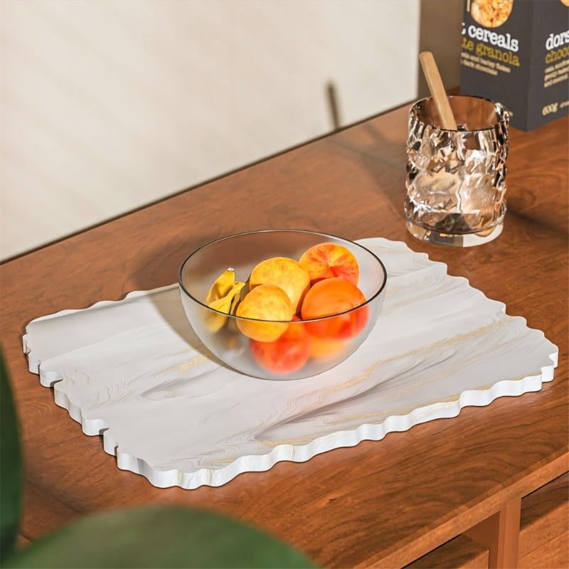 lanema Artistic Wavy Edging Resins Crafting Mold Flexible Food Grade Silicones Coasters Mould For Decorative Trays making Tool