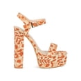 thumbnail image 2 of Women Canvas Open Toe Printed Platform Chunky Heel Sandal 19213, 2 of 6