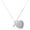 Silver, variant on Silver Plated Small Crystal Lucky Tiger Tooth - Engraved Cor Cordium Heart Locket Necklace, 17.5"+2" Extender